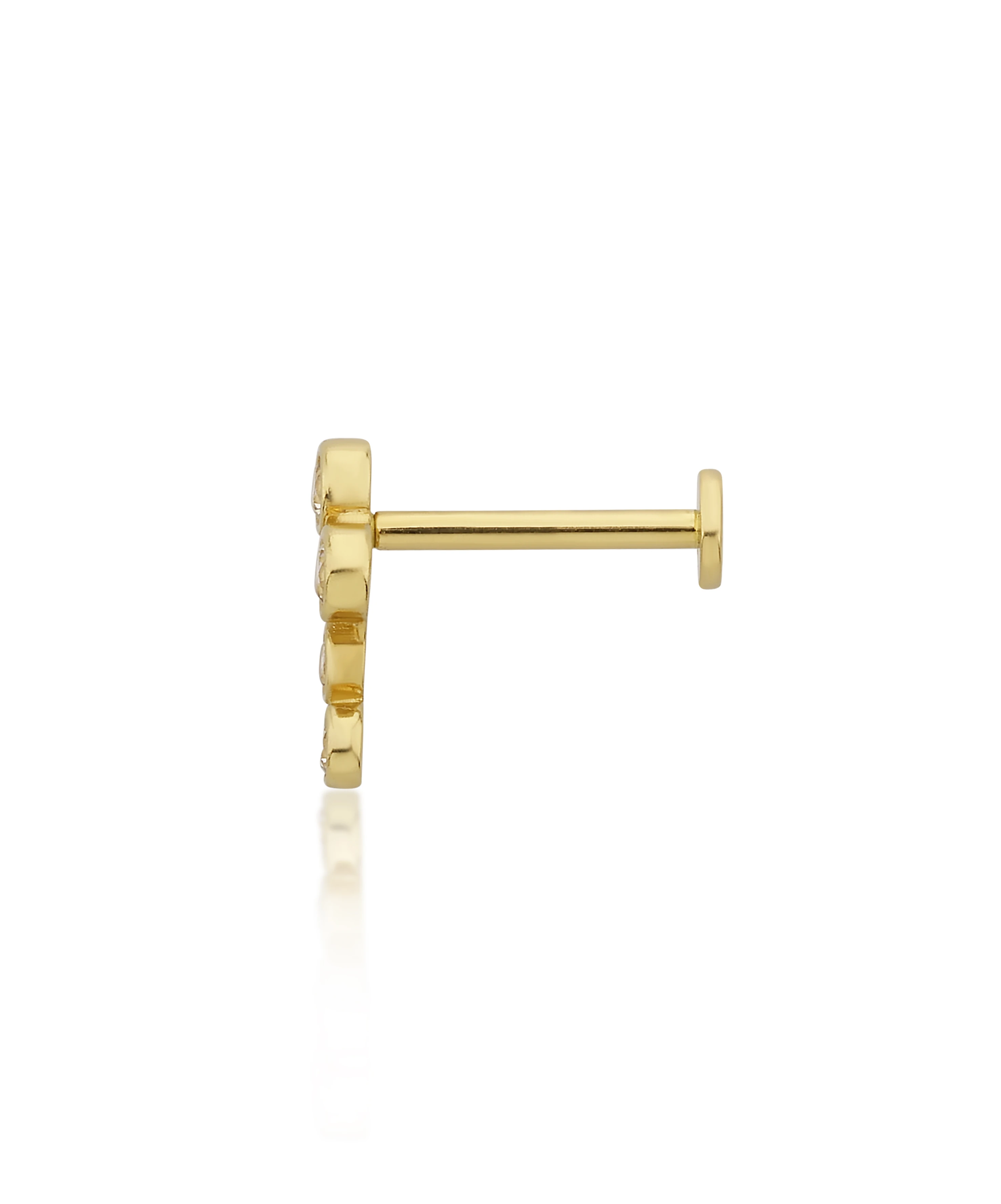 Altın Tragus Taşlı Piercing | Uzunköprü Kuyumcu, Çapar Kuyumculuk, Altın Fiyatları, 22 Ayar Bilezik, Çeyrek Altın