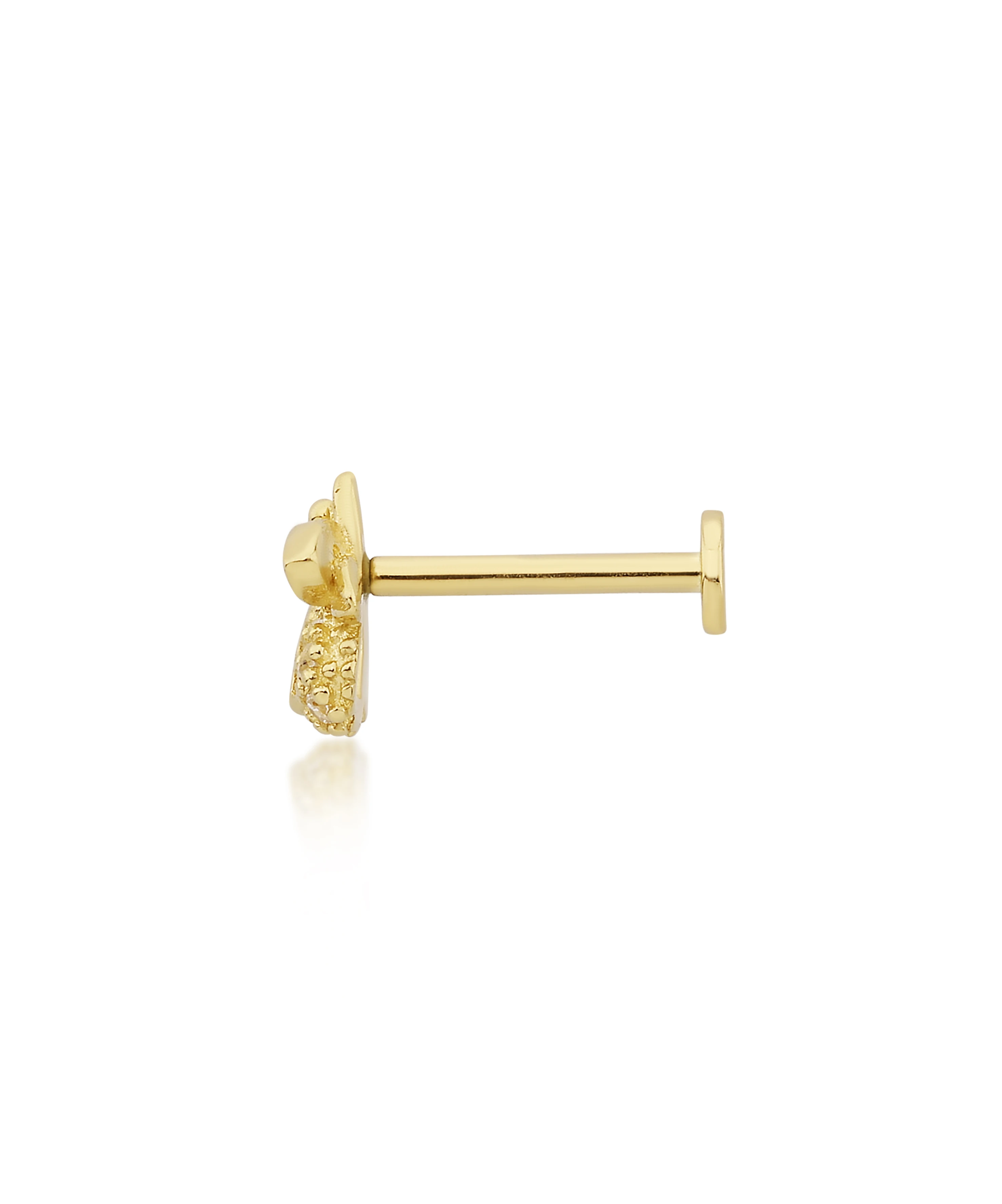 Altın Tragus Taşlı Arı Piercing | Uzunköprü Kuyumcu, Çapar Kuyumculuk, Altın Fiyatları, 22 Ayar Bilezik, Çeyrek Altın