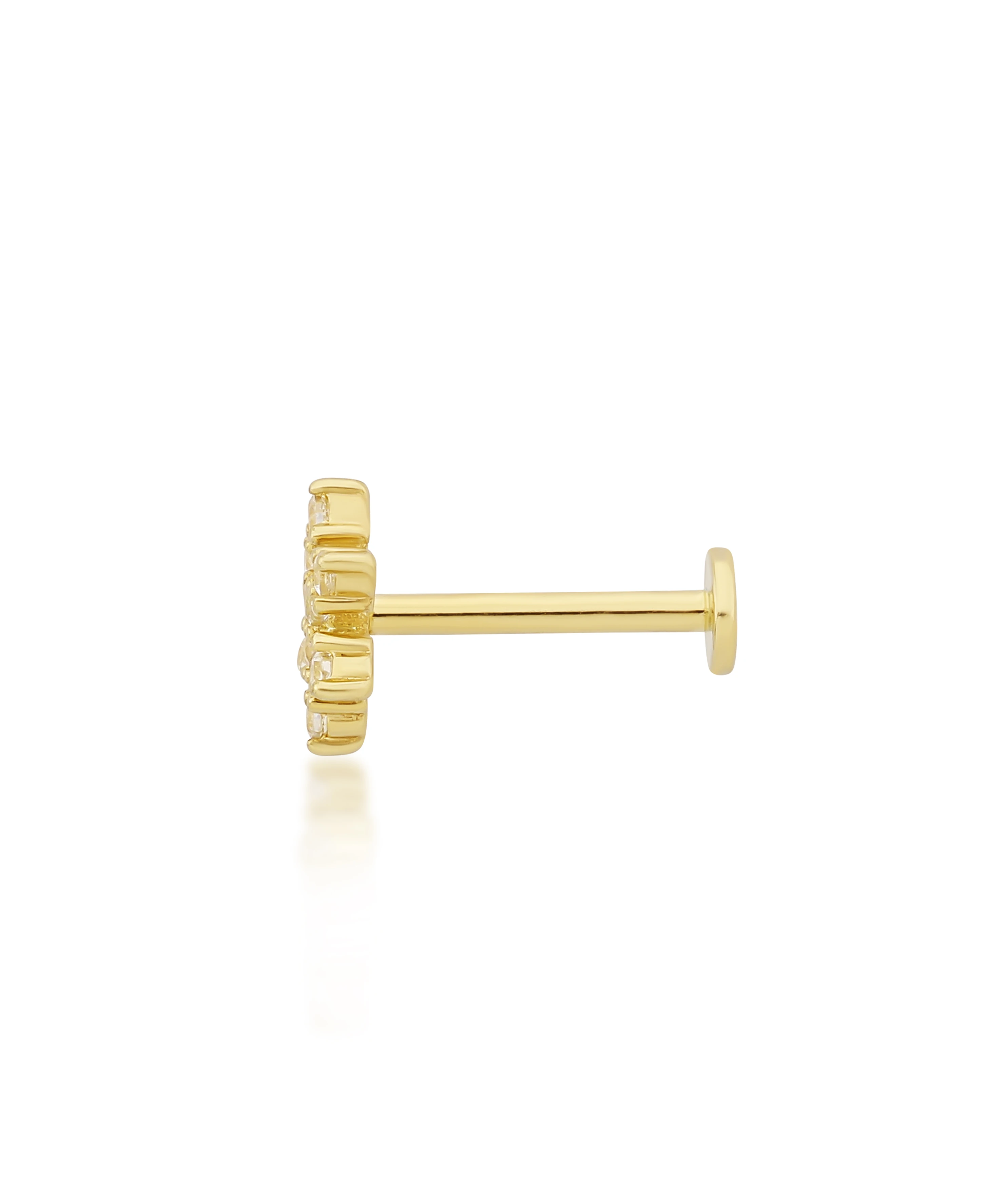 Altın Tragus Taşlı Kar Tanesi Piercing | Uzunköprü Kuyumcu, Çapar Kuyumculuk, Altın Fiyatları, 22 Ayar Bilezik, Çeyrek Altın